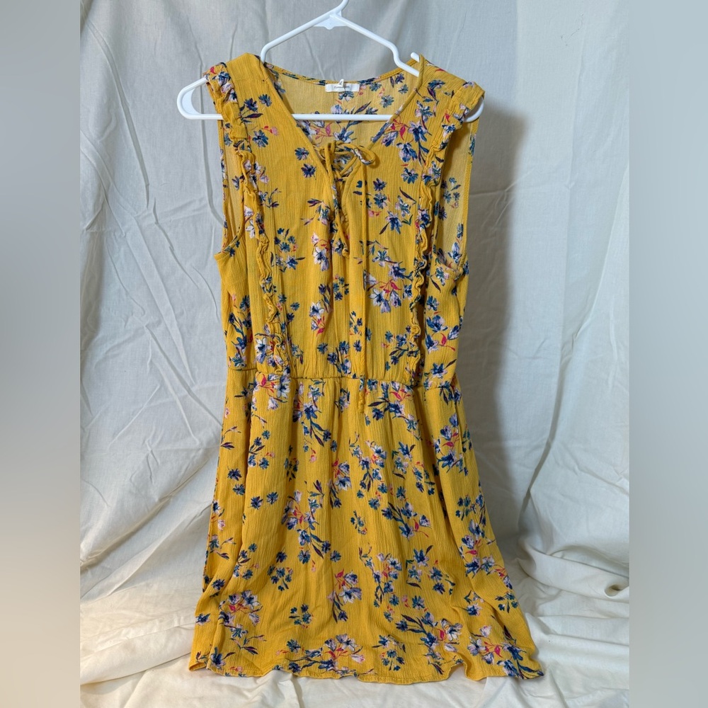 Maurices Yellow Blue Midi Sundress
